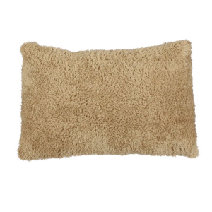 Coussin imitation fourrure 35×55 cm – Beige