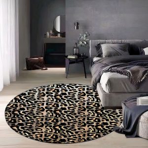 Tapis léopard motif noir
